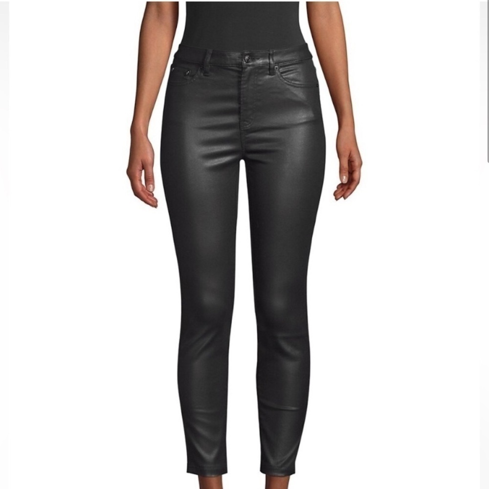 The Kooples Franky Mid Rise Faux Leather Black Skinny Jean Pants SIZE 26